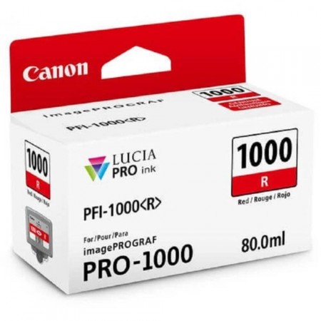 Cartucho de Tinta Canon PFI 1000 R Vermelho 80ml