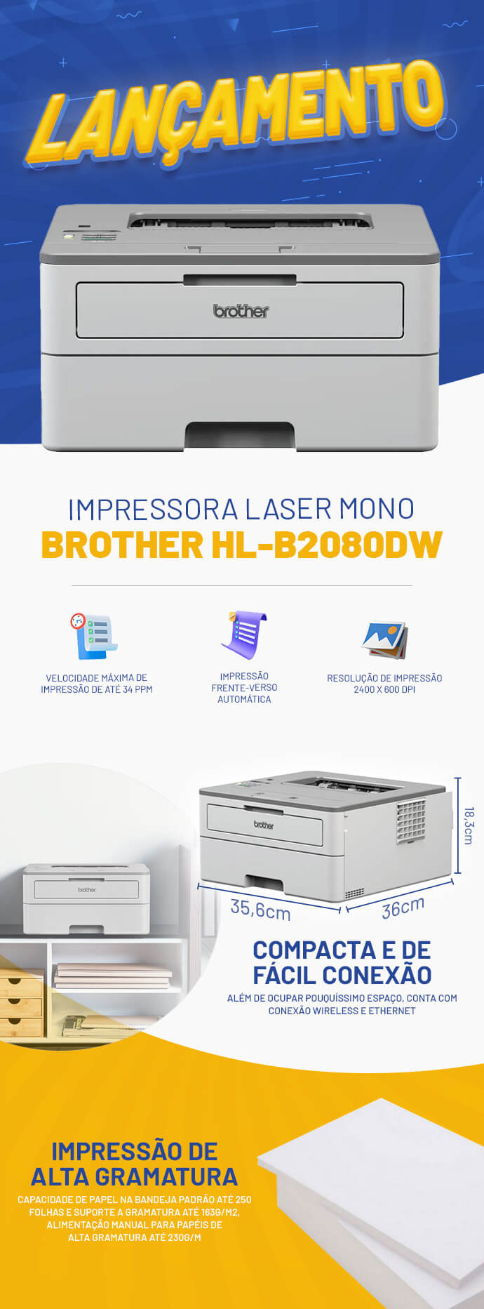 Impressora Brother HL-B2080DW